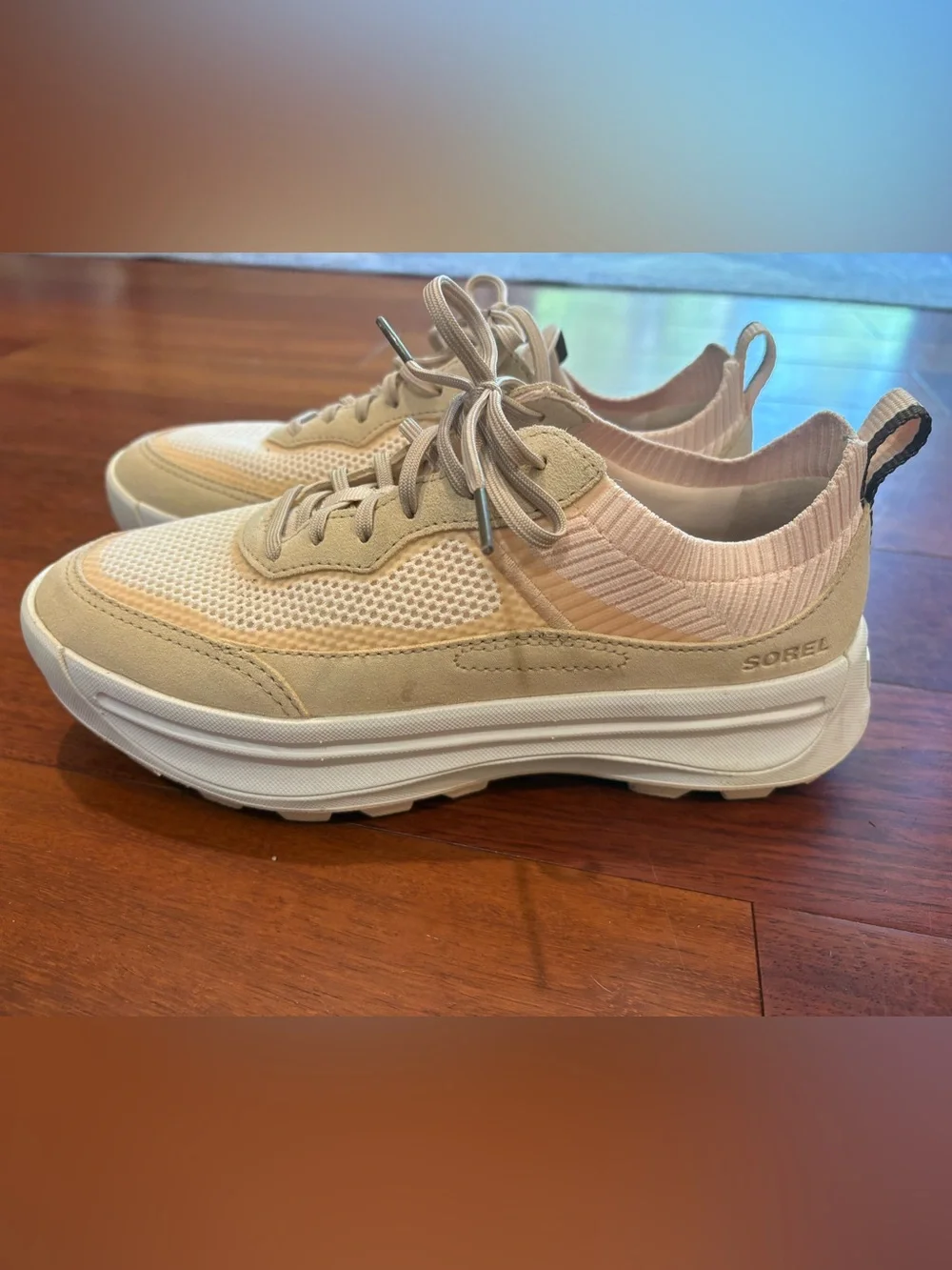 Sorel Women's Lace-Up Sneakers in Light Peach - Picture 2 of 4